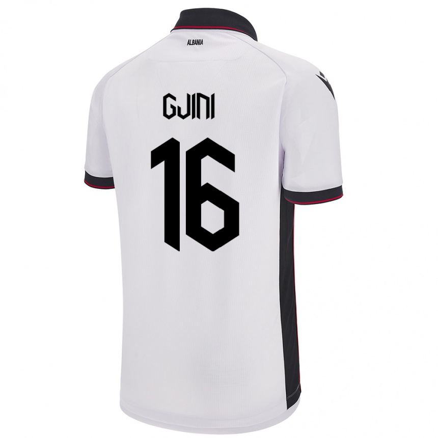 Hombre Fútbol Camiseta Albania Luçije Gjini #16 Blanco 2ª Equipación 24-26