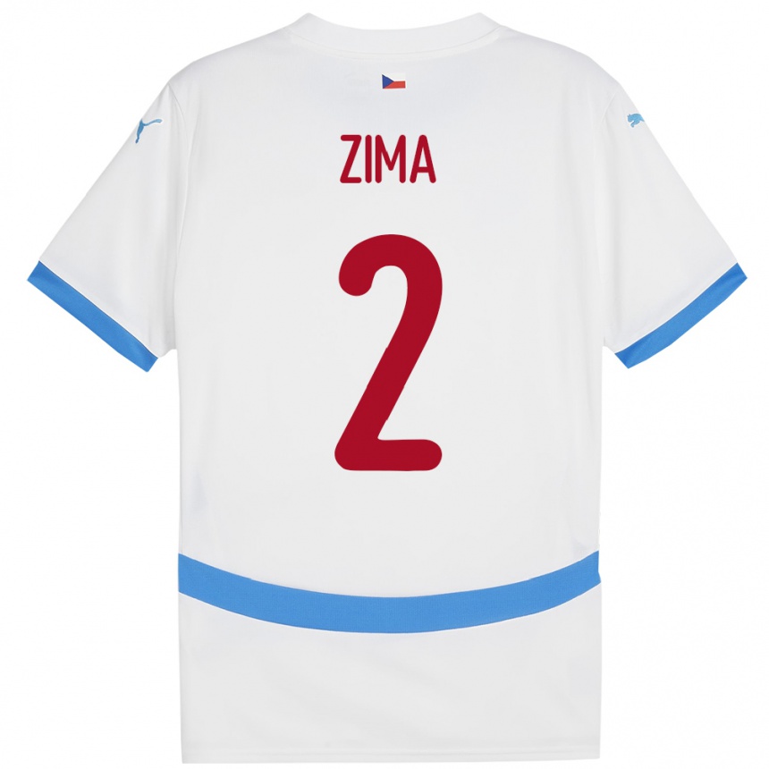 Hombre Fútbol Camiseta Chequia David Zima #2 Blanco 2ª Equipación 24-26