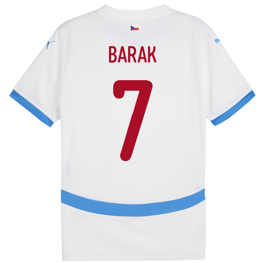 Hombre Fútbol Camiseta Chequia Antonín Barák #7 Blanco 2ª Equipación 24-26