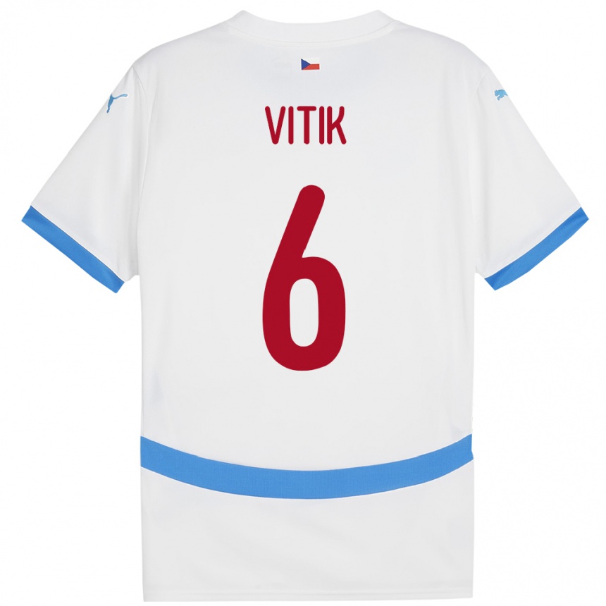 Hombre Fútbol Camiseta Chequia Martin Vitík #6 Blanco 2ª Equipación 24-26