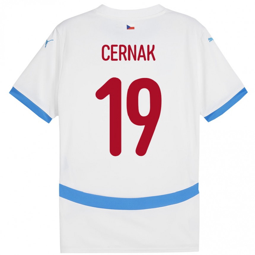 Hombre Fútbol Camiseta Chequia Michal Cernak #19 Blanco 2ª Equipación 24-26