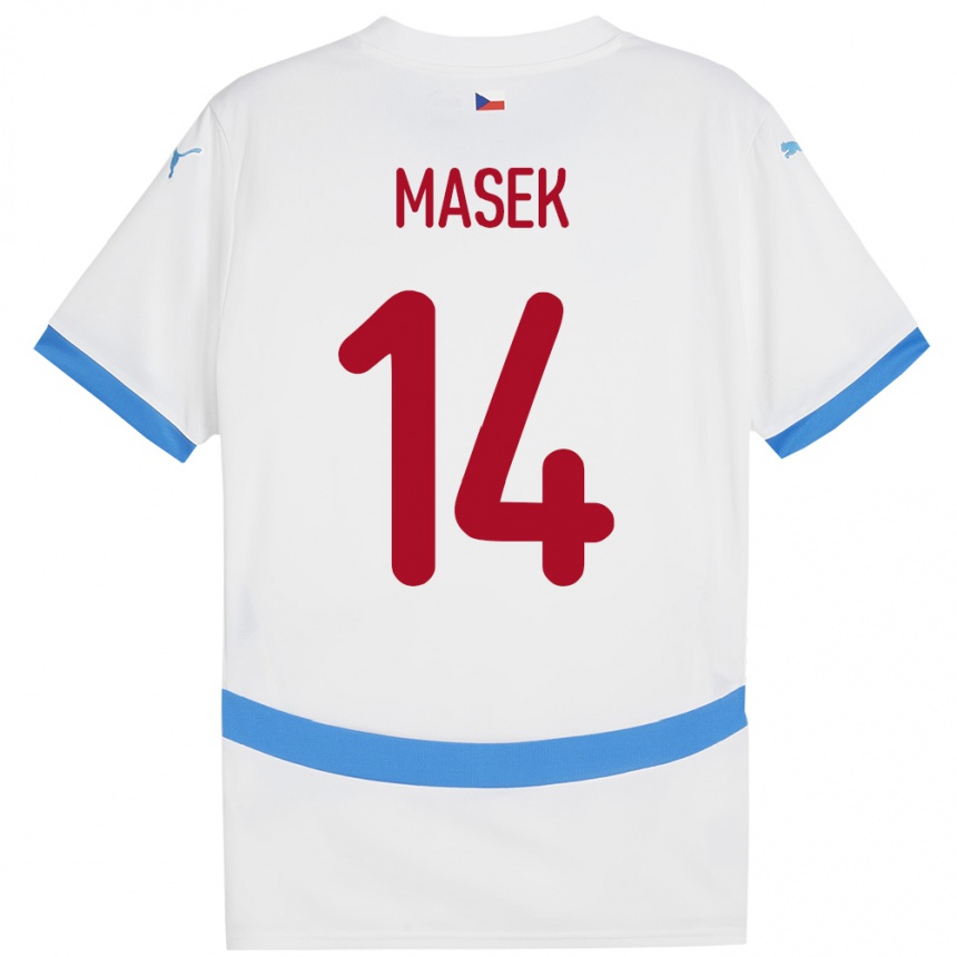 Hombre Fútbol Camiseta Chequia Lukas Masek #14 Blanco 2ª Equipación 24-26