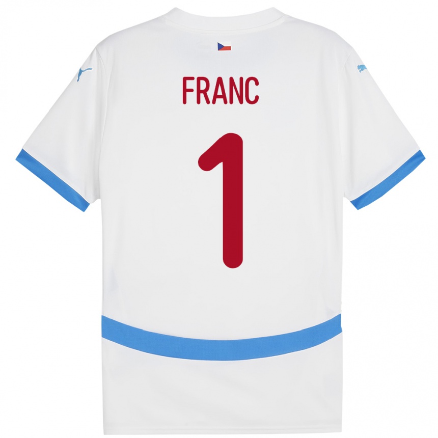 Hombre Fútbol Camiseta Chequia Lukas Franc #1 Blanco 2ª Equipación 24-26