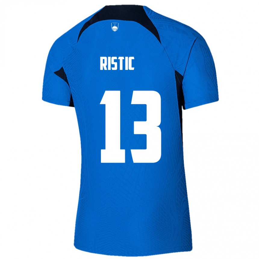 Hombre Fútbol Camiseta Eslovenia Aleks Ristic #13 Azul 2ª Equipación 24-26