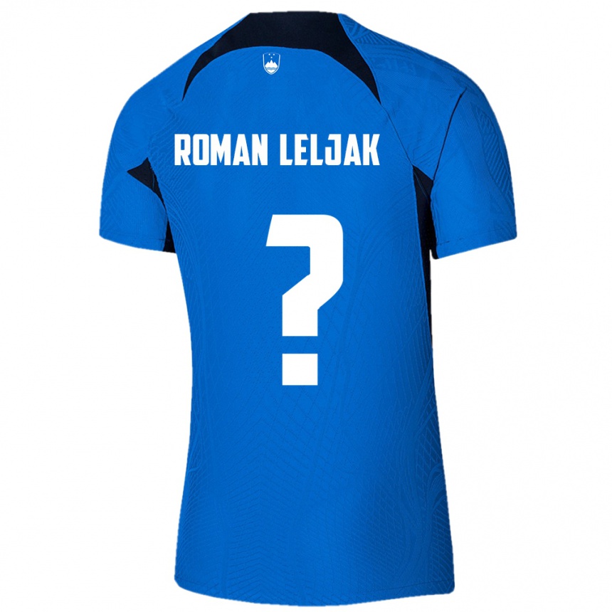 Hombre Fútbol Camiseta Eslovenia Nejc Roman Leljak #0 Azul 2ª Equipación 24-26