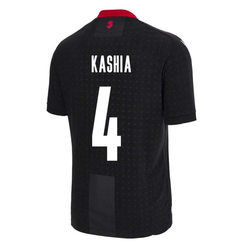 Hombre Fútbol Camiseta Georgia Guram Kashia #4 Negro 2ª Equipación 24-26