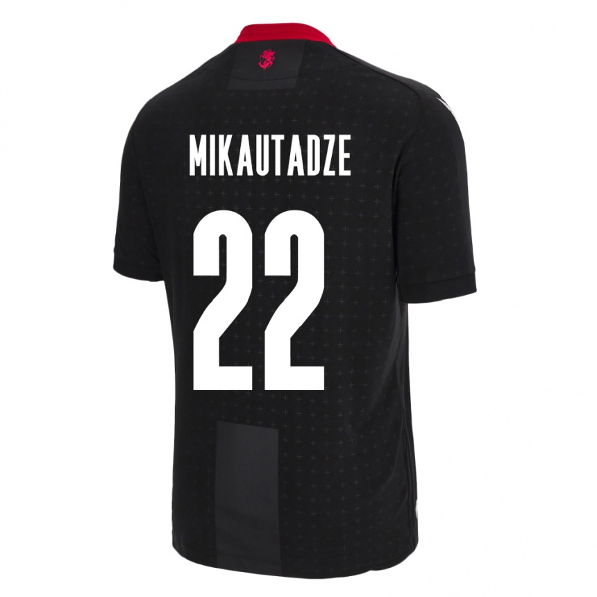 Hombre Fútbol Camiseta Georgia Georges Mikautadze #22 Negro 2ª Equipación 24-26