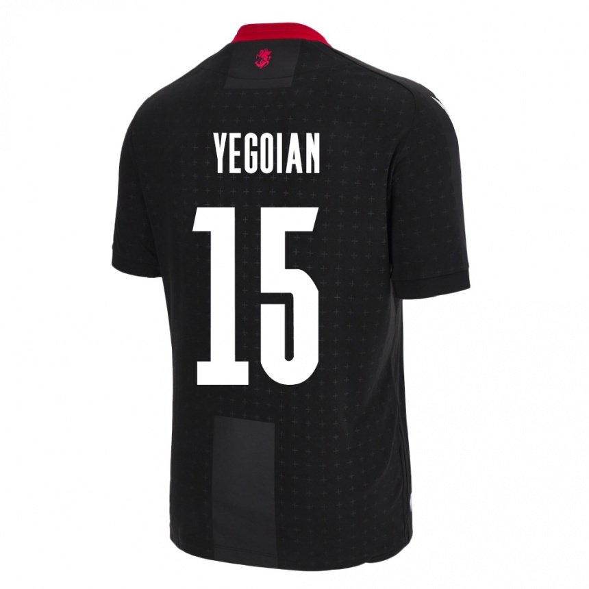 Hombre Fútbol Camiseta Georgia Irakli Yegoian #15 Negro 2ª Equipación 24-26