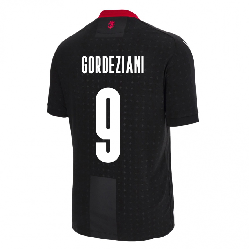 Hombre Fútbol Camiseta Georgia Vasilios Gordeziani #9 Negro 2ª Equipación 24-26