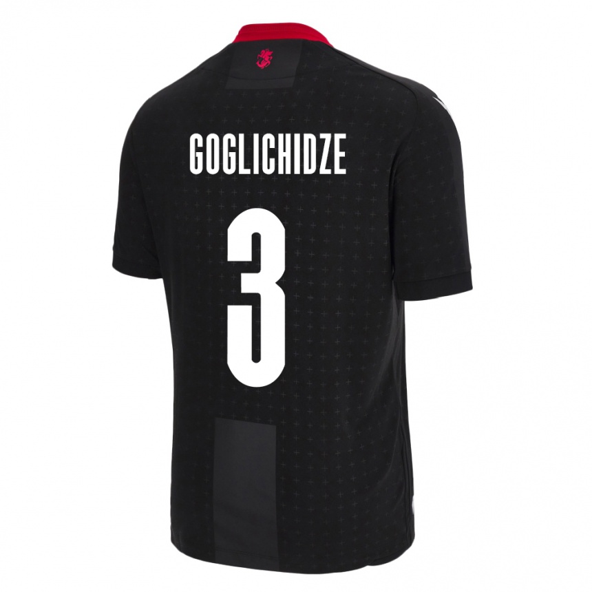 Hombre Fútbol Camiseta Georgia Saba Goglichidze #3 Negro 2ª Equipación 24-26