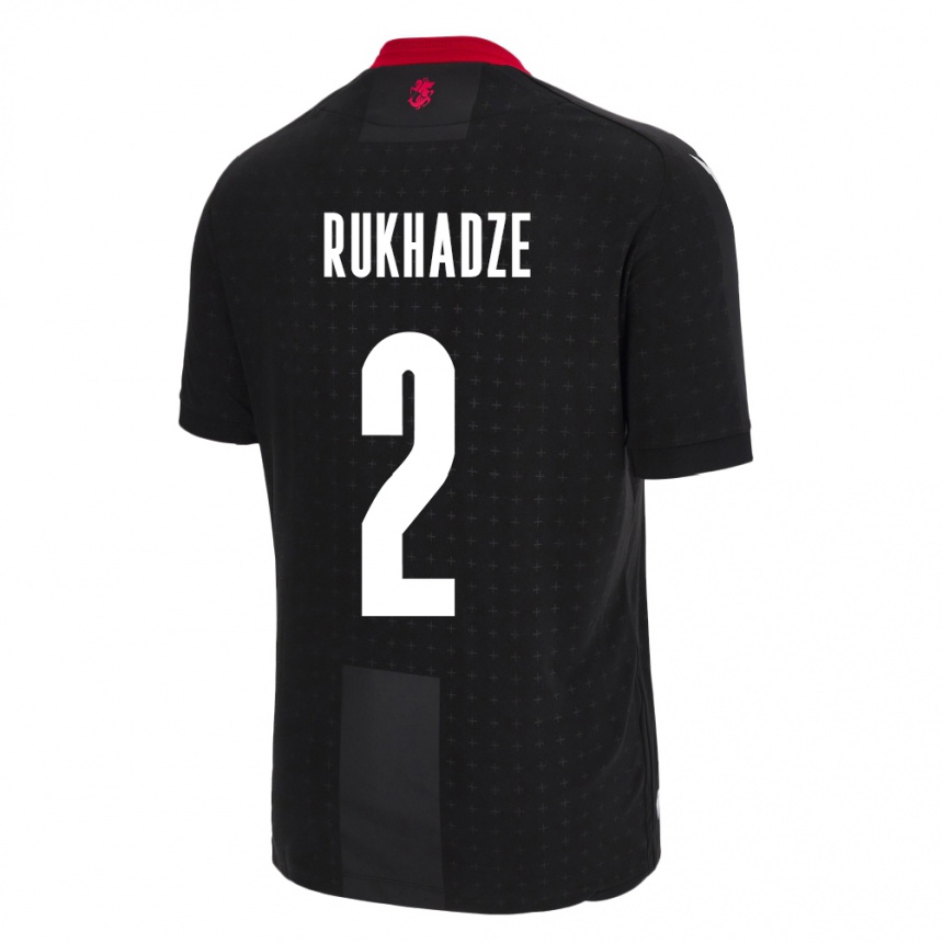 Hombre Fútbol Camiseta Georgia Zurab Rukhadze #2 Negro 2ª Equipación 24-26