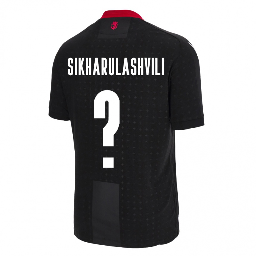 Hombre Fútbol Camiseta Georgia Nika Sikharulashvili #0 Negro 2ª Equipación 24-26