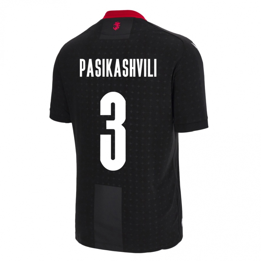 Hombre Fútbol Camiseta Georgia Nino Pasikashvili #3 Negro 2ª Equipación 24-26