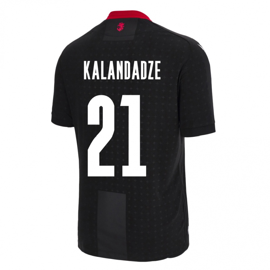 Hombre Fútbol Camiseta Georgia Mariam Kalandadze #21 Negro 2ª Equipación 24-26