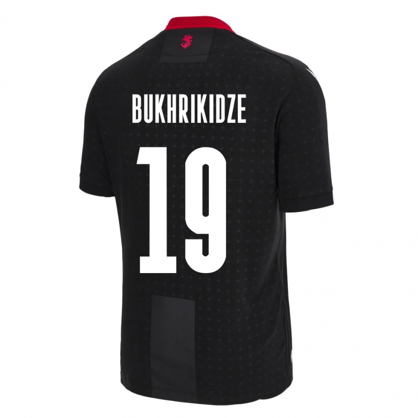 Hombre Fútbol Camiseta Georgia Nino Bukhrikidze #19 Negro 2ª Equipación 24-26