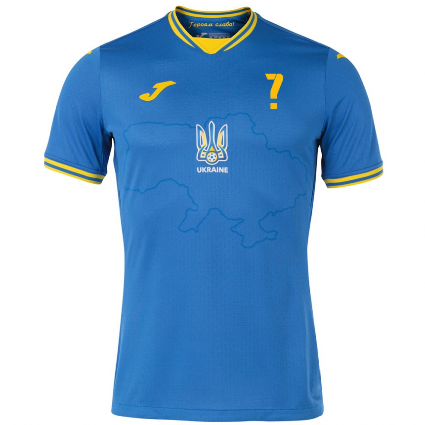 Hombre Fútbol Camiseta Ucrania Anton Tsarenko #0 Azul 2ª Equipación 24-26