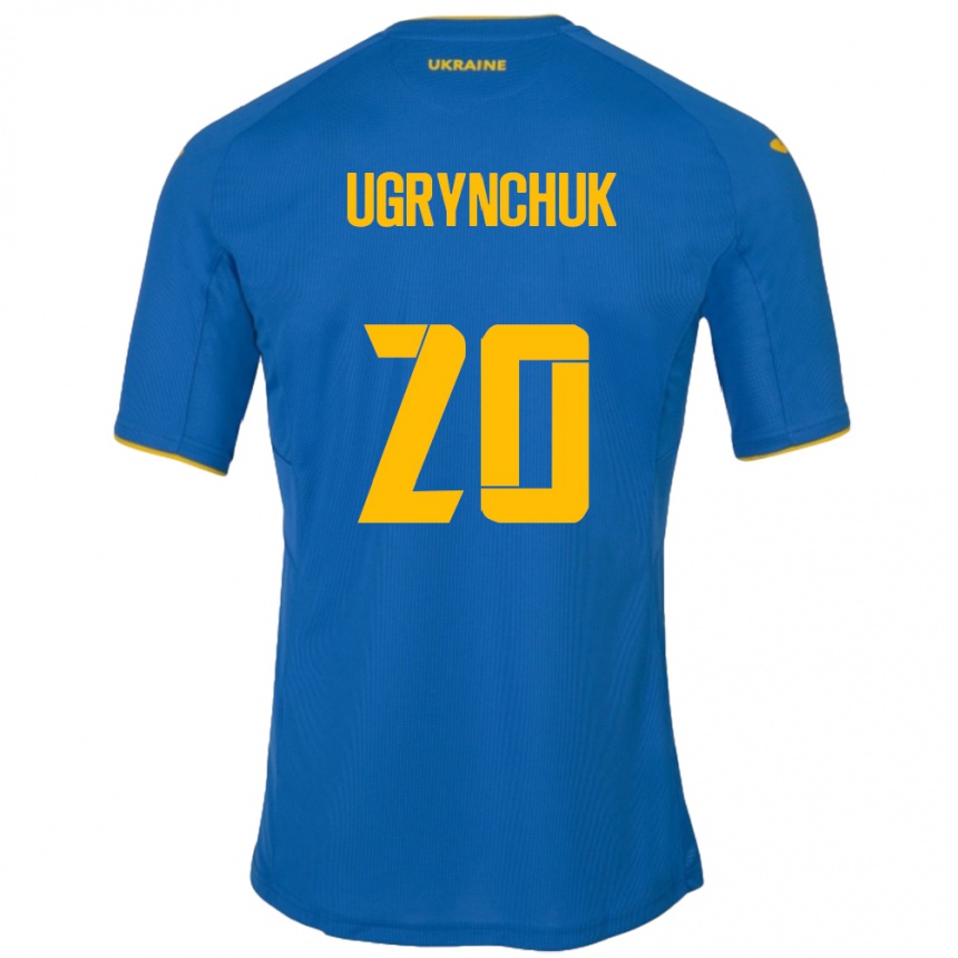 Hombre Fútbol Camiseta Ucrania Artem Ugrynchuk #20 Azul 2ª Equipación 24-26