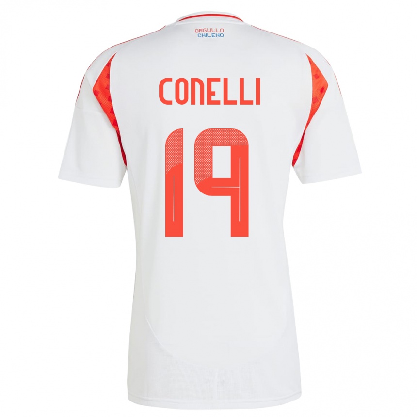 Hombre Fútbol Camiseta Chile Vicente Conelli #19 Blanco 2ª Equipación 24-26