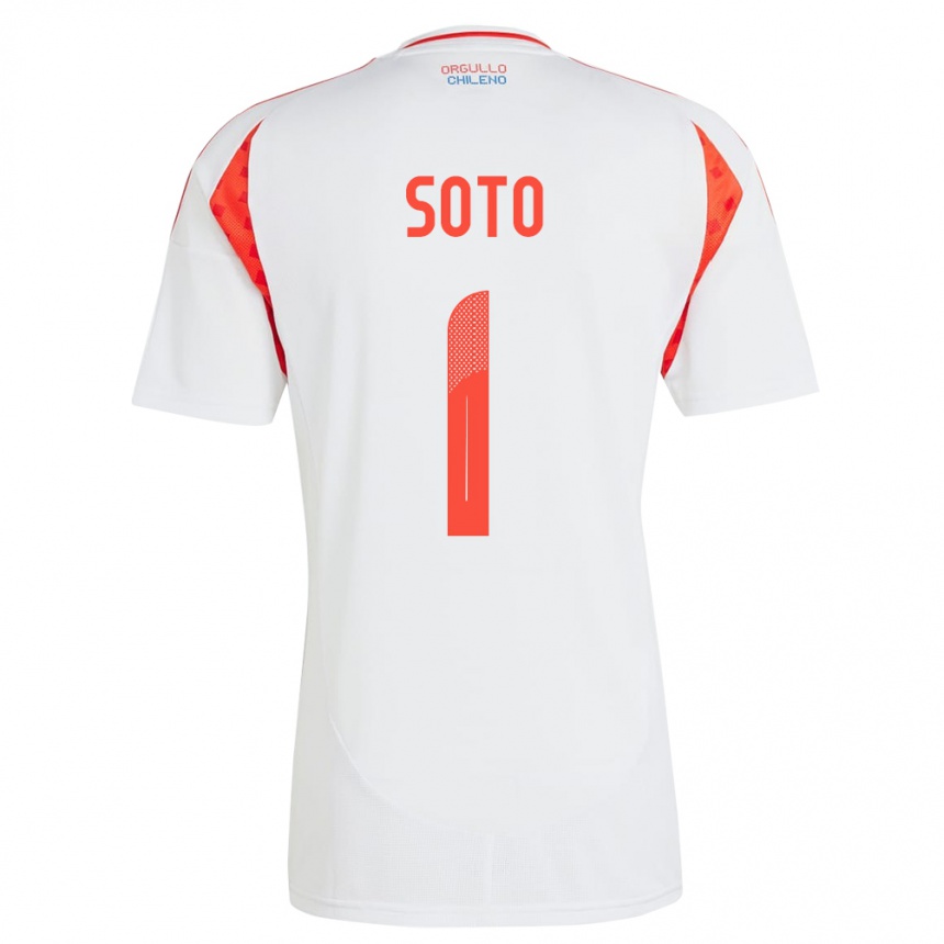 Hombre Fútbol Camiseta Chile Fernando Soto #1 Blanco 2ª Equipación 24-26