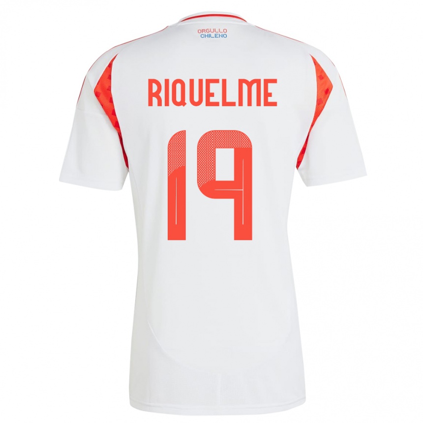 Hombre Fútbol Camiseta Chile Benjamín Riquelme #19 Blanco 2ª Equipación 24-26