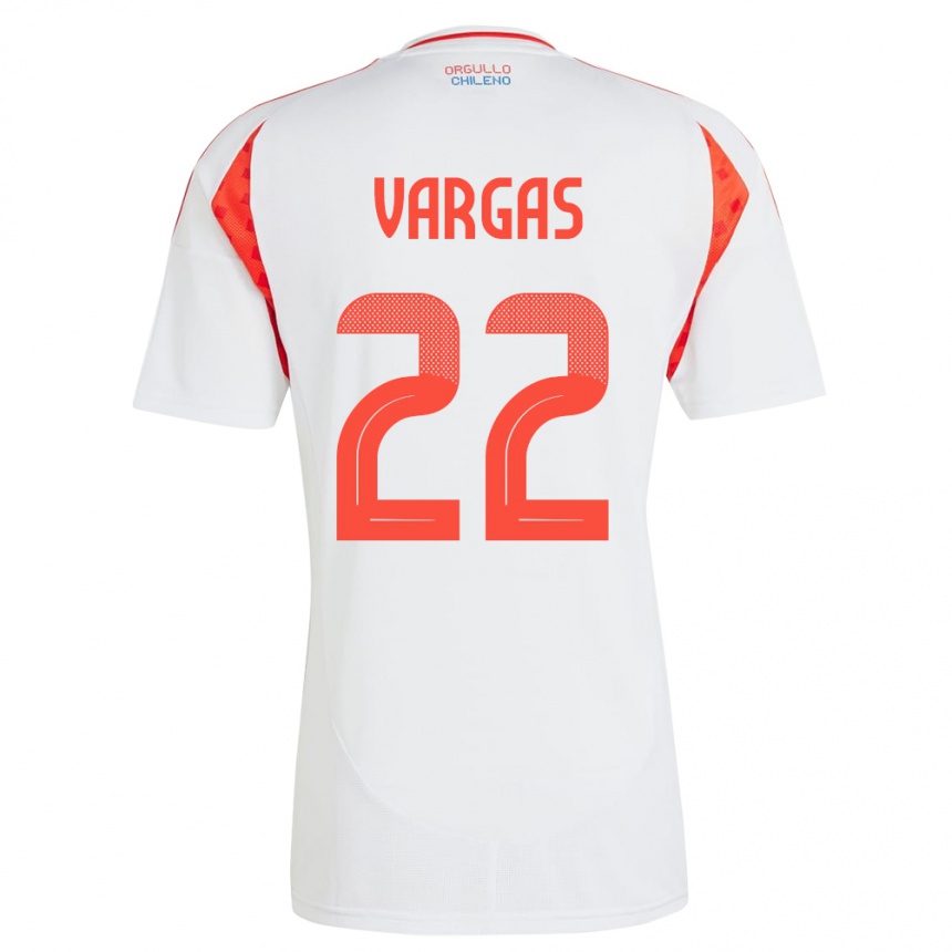 Hombre Fútbol Camiseta Chile Diego Vargas #22 Blanco 2ª Equipación 24-26