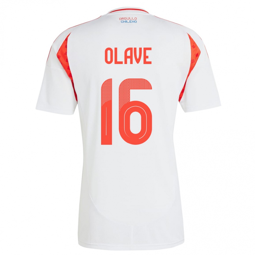 Hombre Fútbol Camiseta Chile Isidora Olave #16 Blanco 2ª Equipación 24-26