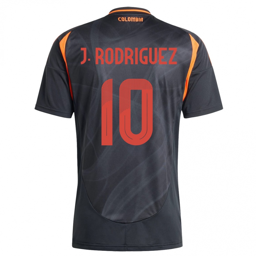 Hombre Fútbol Camiseta Colombia James Rodríguez #10 Negro 2ª Equipación 24-26