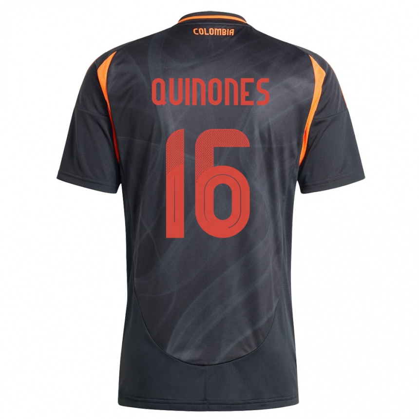 Hombre Fútbol Camiseta Colombia Nelson Quiñónes #16 Negro 2ª Equipación 24-26