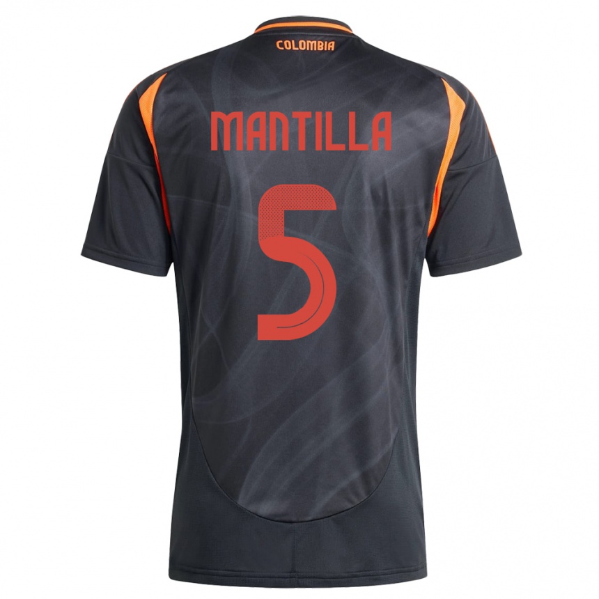 Hombre Fútbol Camiseta Colombia Kevin Mantilla #5 Negro 2ª Equipación 24-26