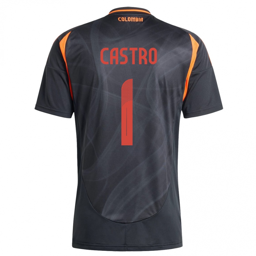Hombre Fútbol Camiseta Colombia Danny Castro #1 Negro 2ª Equipación 24-26