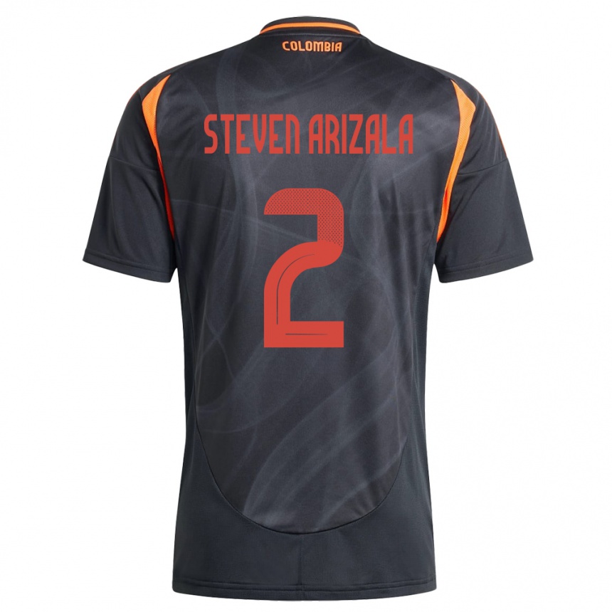 Hombre Fútbol Camiseta Colombia Elver Steven Arizala #2 Negro 2ª Equipación 24-26