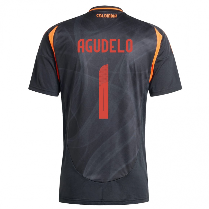 Hombre Fútbol Camiseta Colombia Luisa Agudelo #1 Negro 2ª Equipación 24-26