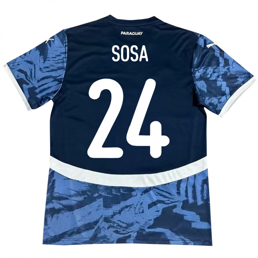 Hombre Fútbol Camiseta Paraguay Ramón Sosa #24 Azul 2ª Equipación 24-26