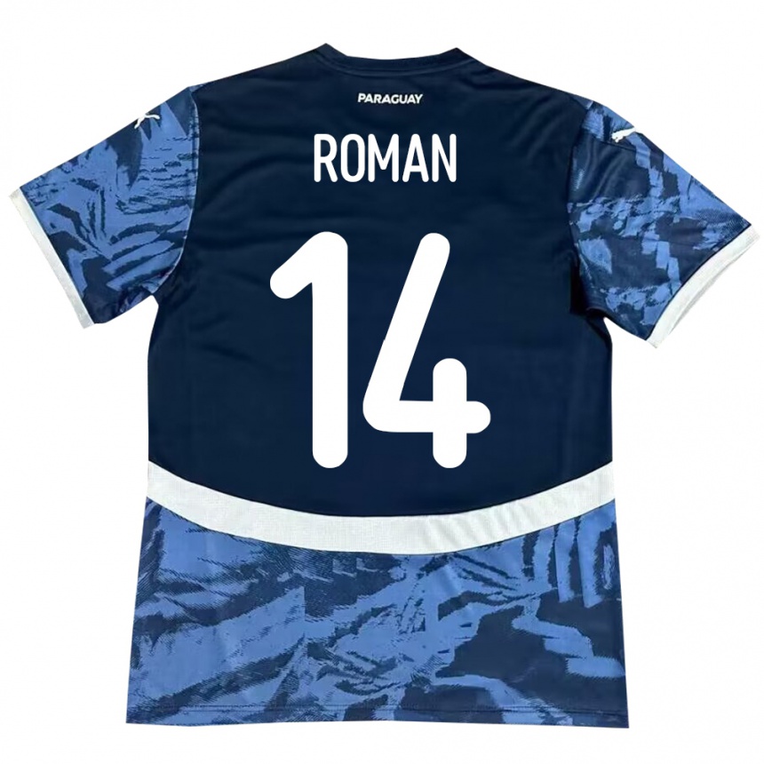 Hombre Fútbol Camiseta Paraguay Fernando Román #14 Azul 2ª Equipación 24-26