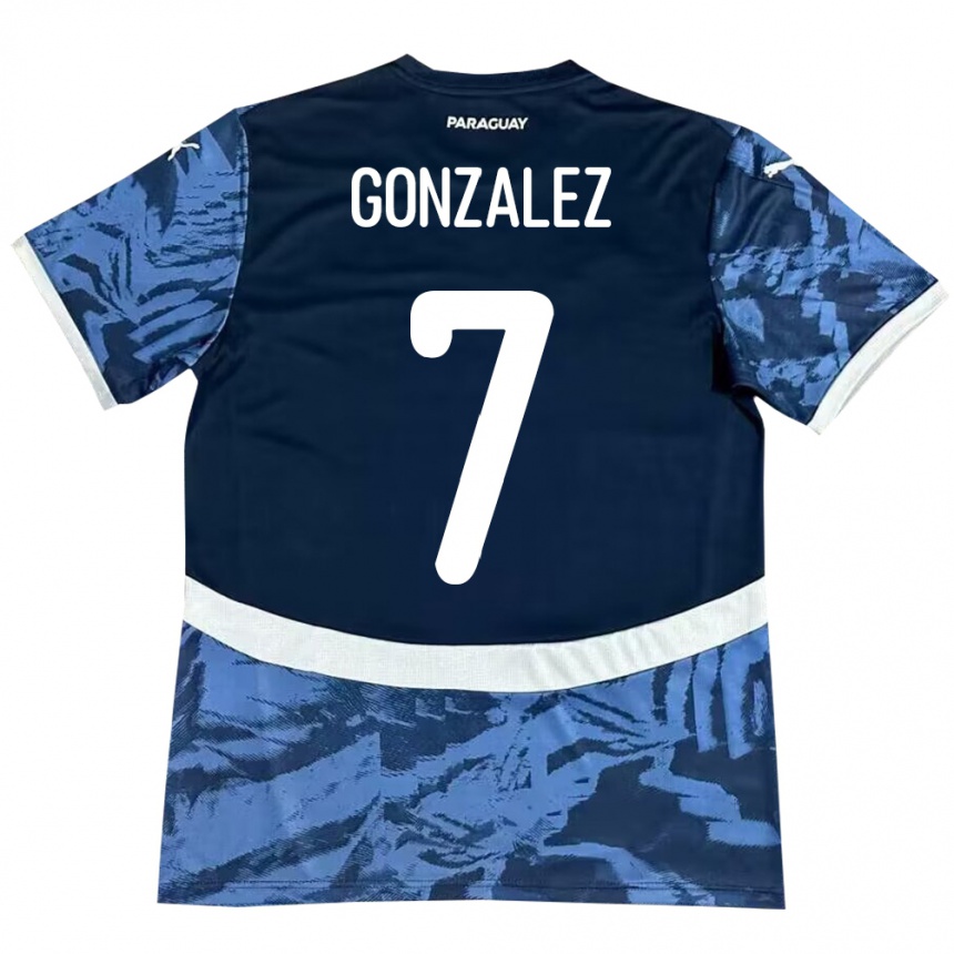 Hombre Fútbol Camiseta Paraguay Diego González #7 Azul 2ª Equipación 24-26