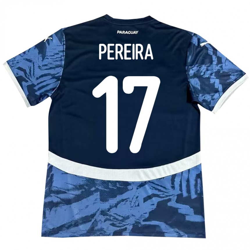 Hombre Fútbol Camiseta Paraguay Kevin Pereira #17 Azul 2ª Equipación 24-26