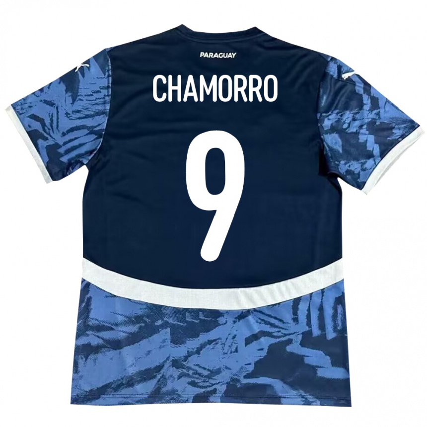 Hombre Fútbol Camiseta Paraguay Lice Chamorro #9 Azul 2ª Equipación 24-26