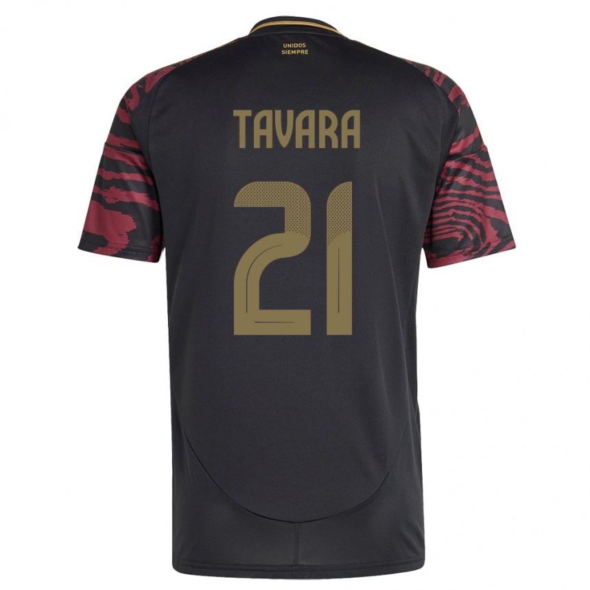 Hombre Fútbol Camiseta Perú Martín Távara #21 Negro 2ª Equipación 24-26