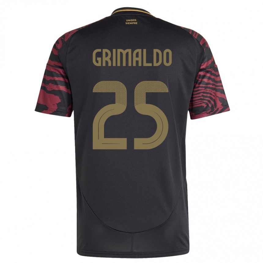 Hombre Fútbol Camiseta Perú Joao Grimaldo #25 Negro 2ª Equipación 24-26