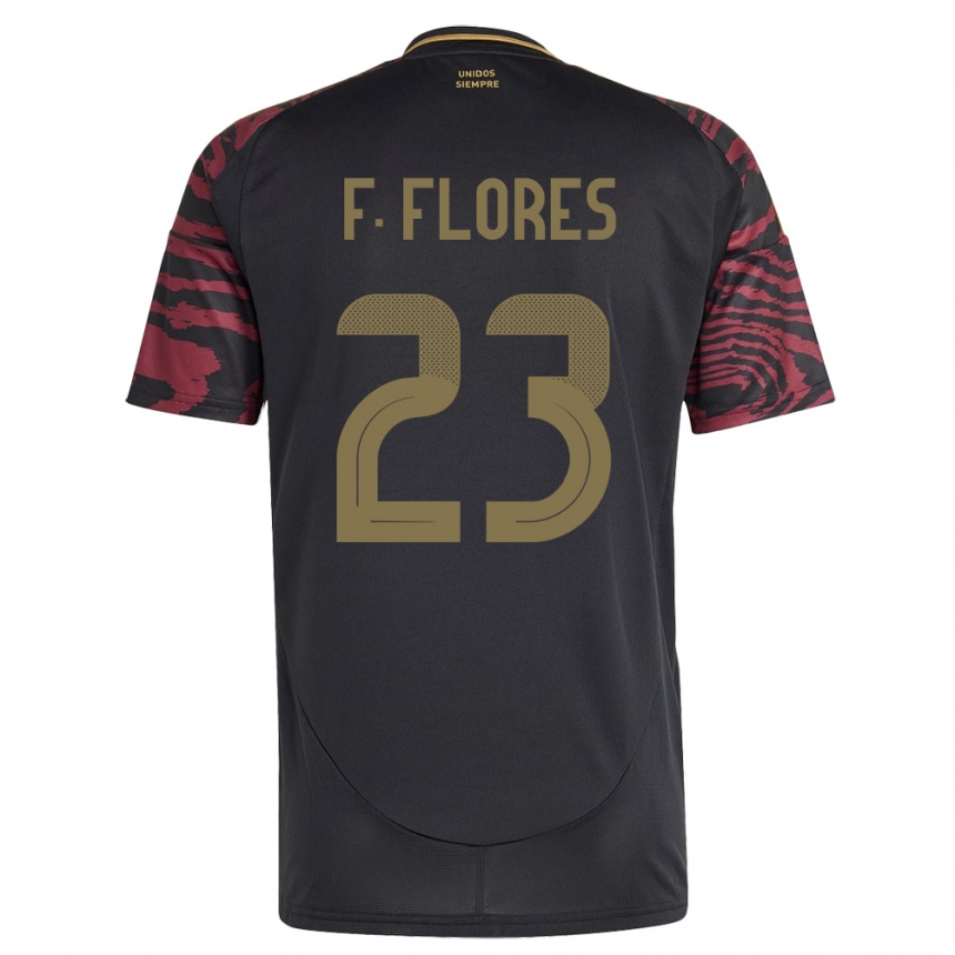 Hombre Fútbol Camiseta Perú Franchesco Flores #23 Negro 2ª Equipación 24-26