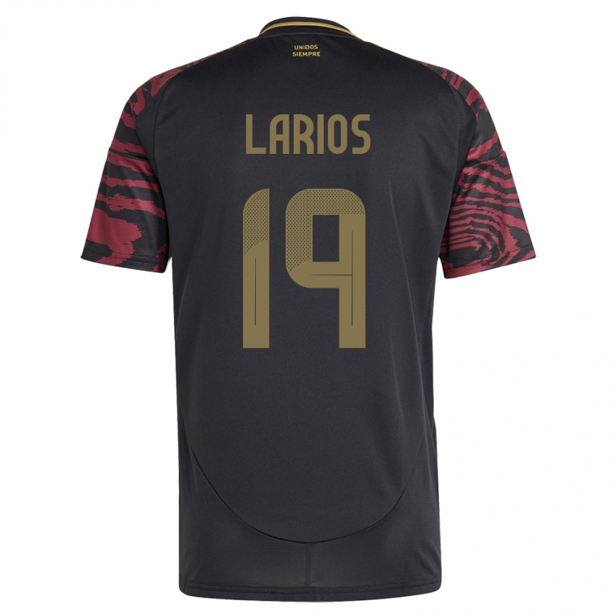 Hombre Fútbol Camiseta Perú Guillermo Larios #19 Negro 2ª Equipación 24-26