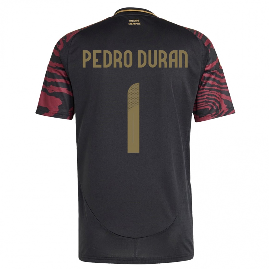 Hombre Fútbol Camiseta Perú Juan Pedro Durán #1 Negro 2ª Equipación 24-26