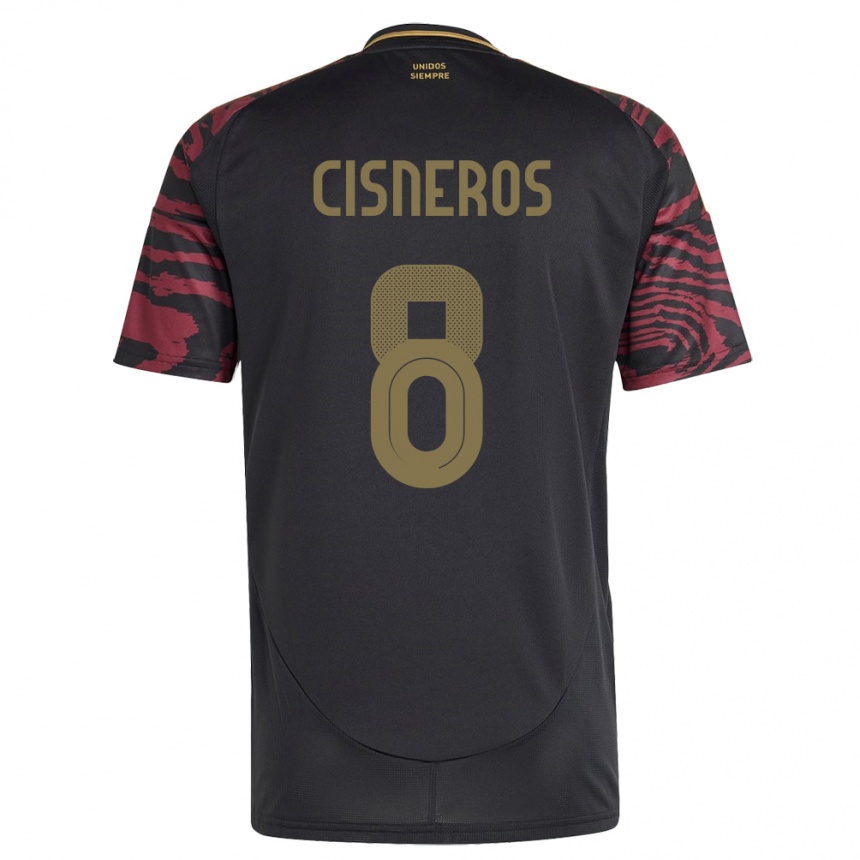 Hombre Fútbol Camiseta Perú Geraldine Cisneros #8 Negro 2ª Equipación 24-26