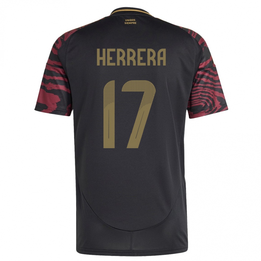 Hombre Fútbol Camiseta Perú Fabiola Herrera #17 Negro 2ª Equipación 24-26