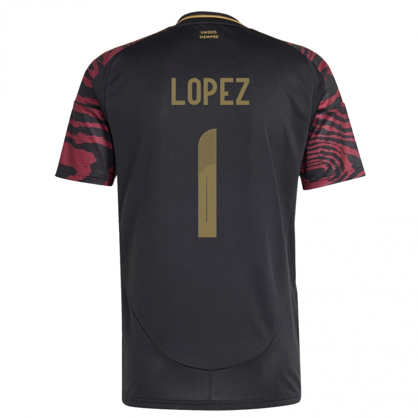 Hombre Fútbol Camiseta Perú Karla Lopez #1 Negro 2ª Equipación 24-26