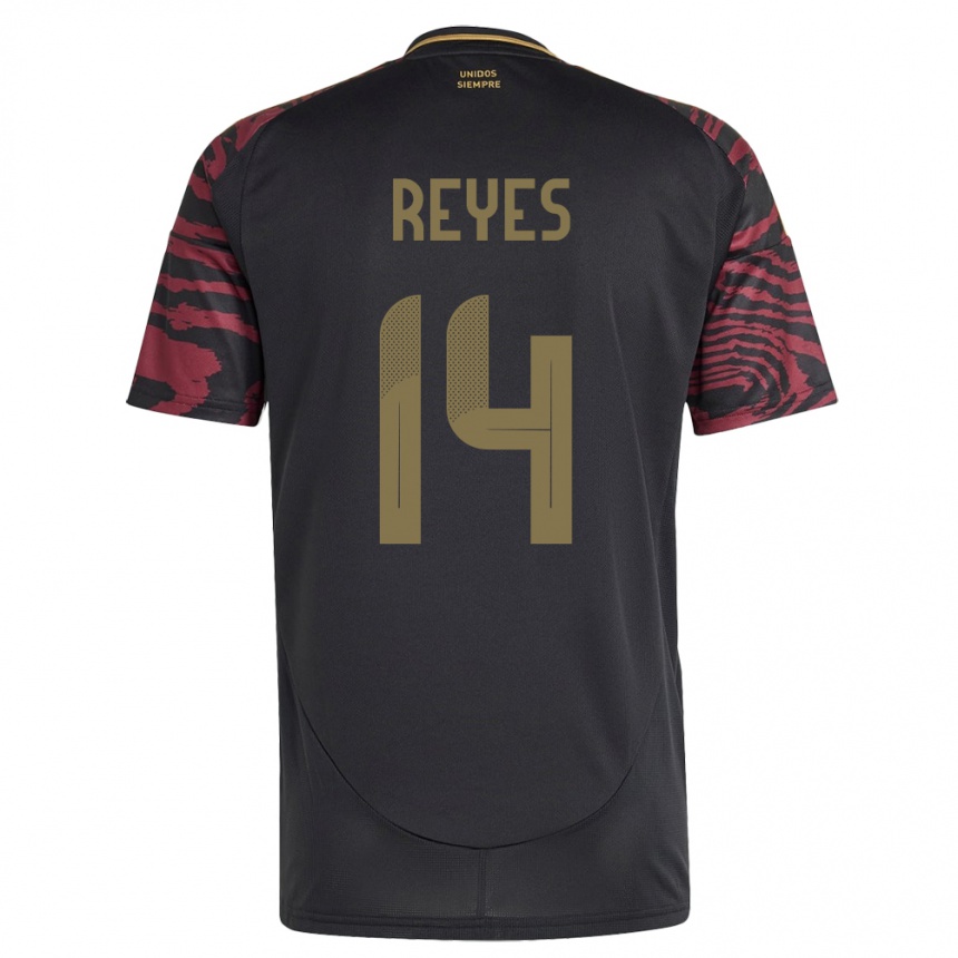 Hombre Fútbol Camiseta Perú Alison Reyes #14 Negro 2ª Equipación 24-26