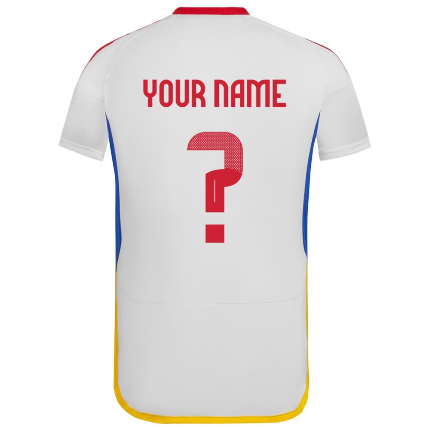Hombre Fútbol Camiseta Venezuela Su Nombre #0 Blanco 2ª Equipación 24-26
