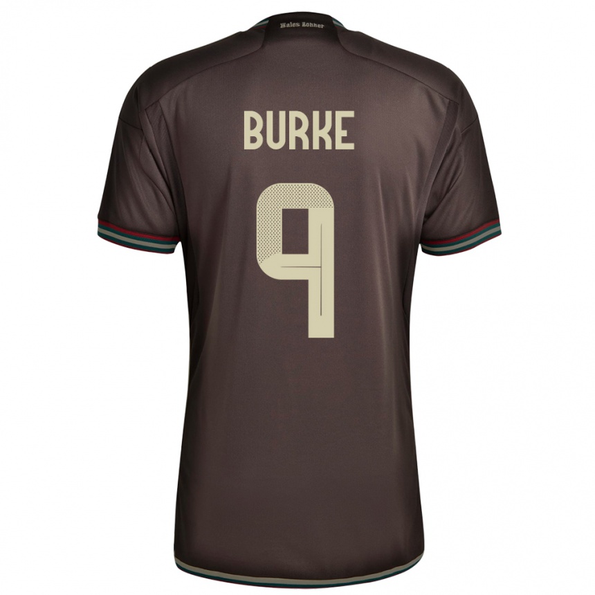 Hombre Fútbol Camiseta Jamaica Cory Burke #9 Marrón Noche 2ª Equipación 24-26