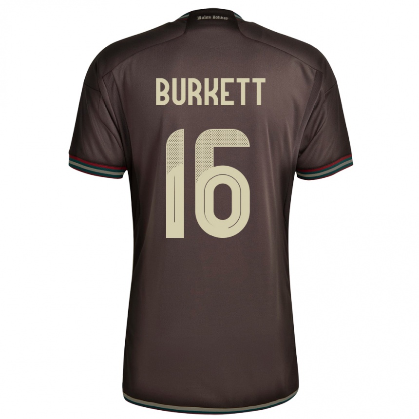 Hombre Fútbol Camiseta Jamaica Brian Burkett #16 Marrón Noche 2ª Equipación 24-26