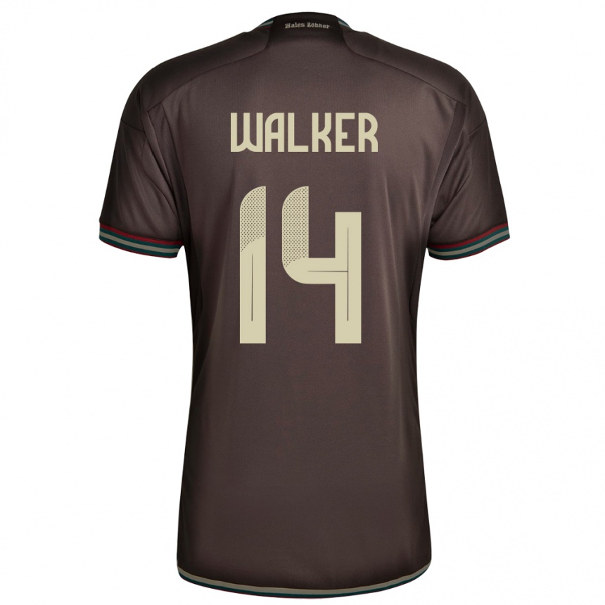 Hombre Fútbol Camiseta Jamaica Ricshya Walker #14 Marrón Noche 2ª Equipación 24-26